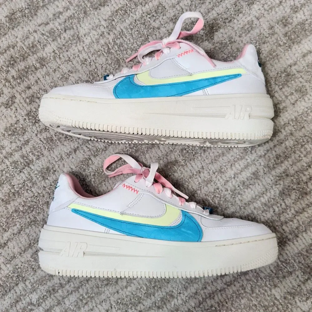 Nike women's Air Force 1 Platform pastel sneaker shoes DZ5197-100 size 8